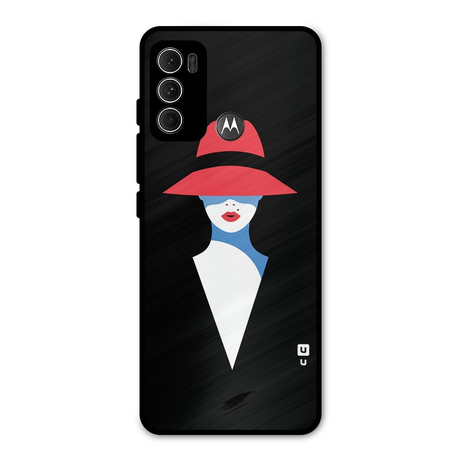 Mysterious Woman Illustration Metal Back Case for Moto G60
