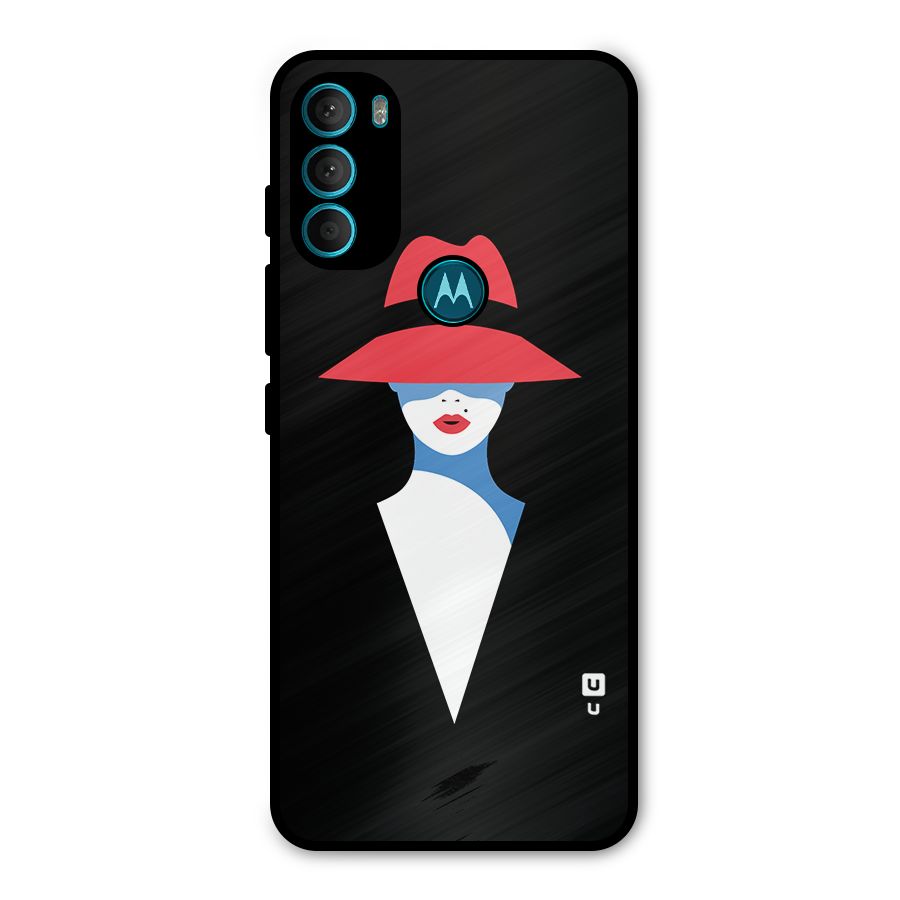 Mysterious Woman Illustration Metal Back Case for Moto G71 5G