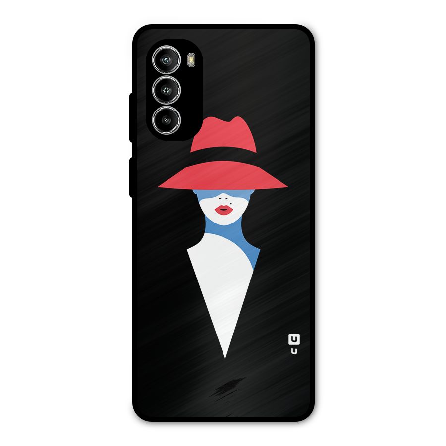 Mysterious Woman Illustration Metal Back Case for Moto G82