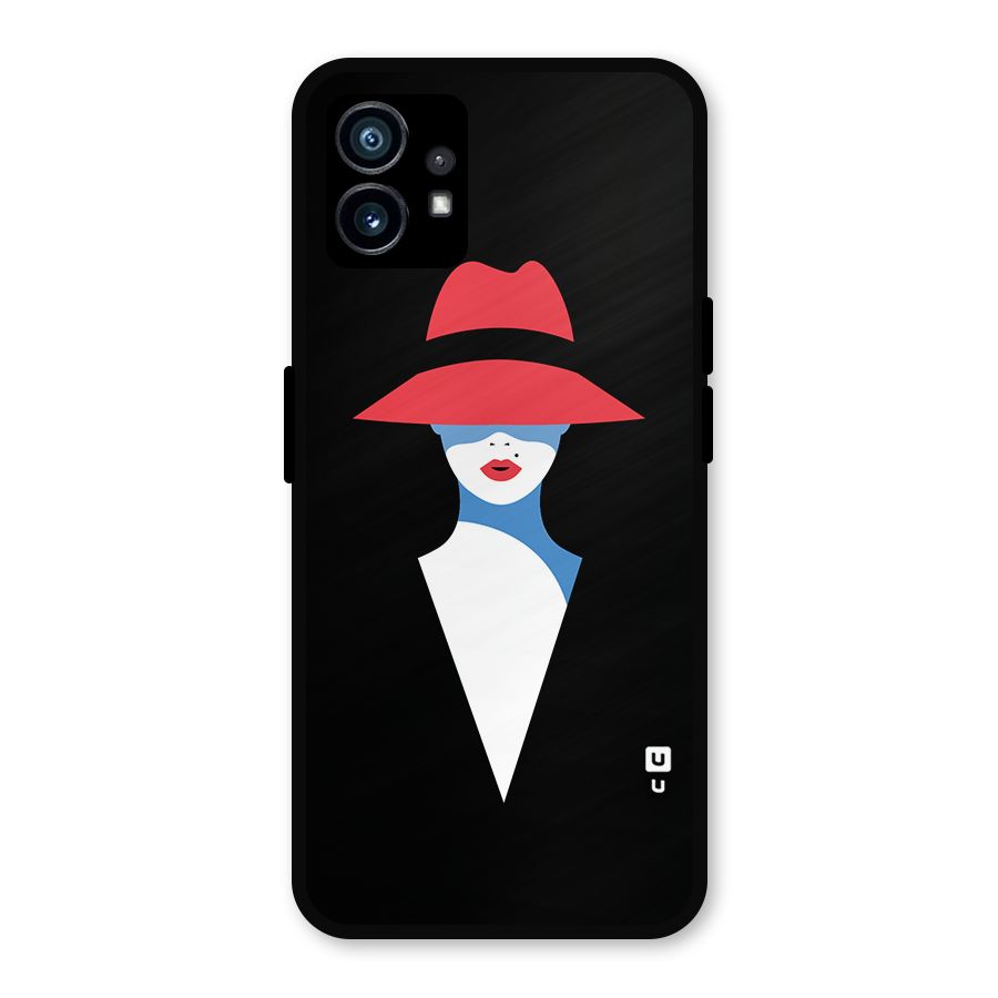 Mysterious Woman Illustration Metal Back Case for Nothing Phone 1