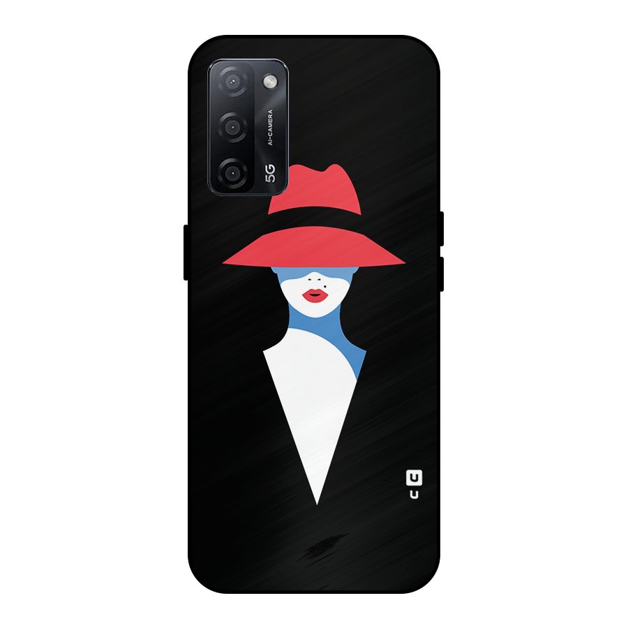 Mysterious Woman Illustration Metal Back Case for Oppo A53s 5G