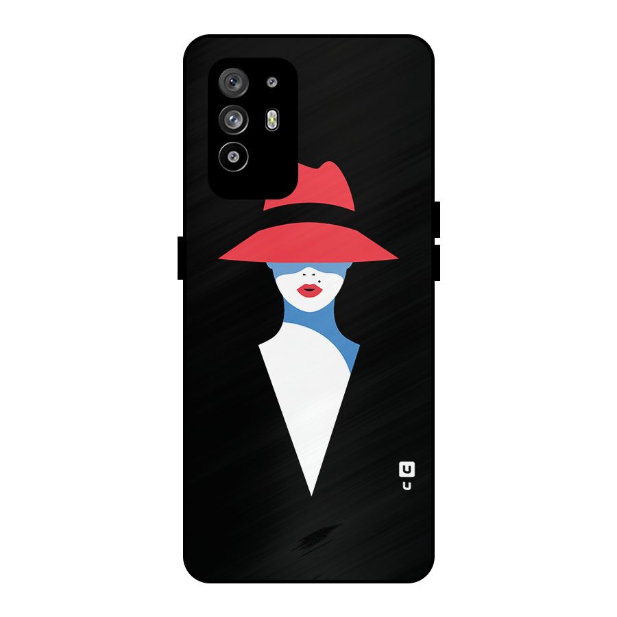 Mysterious Woman Illustration Metal Back Case for Oppo F19 Pro Plus 5G