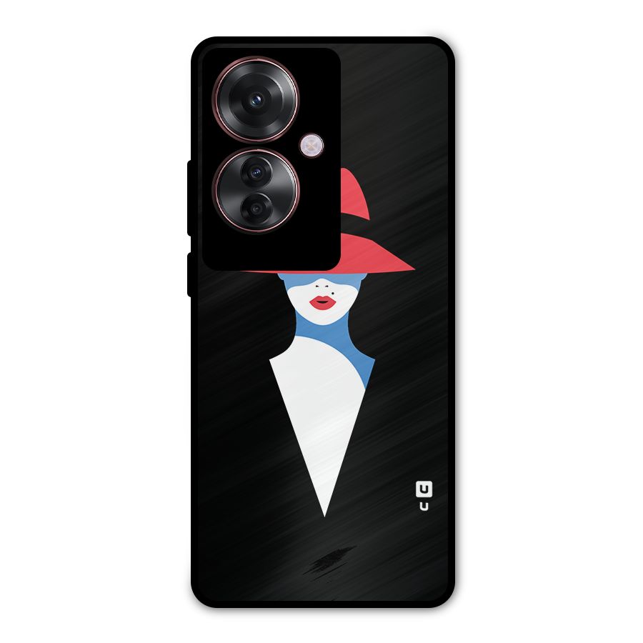 Mysterious Woman Illustration Metal Back Case for Oppo F25 Pro