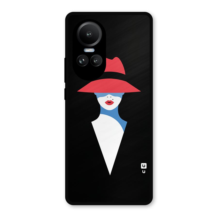 Mysterious Woman Illustration Metal Back Case for Oppo Reno10 Pro