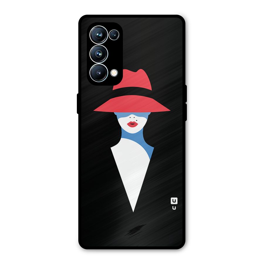 Mysterious Woman Illustration Metal Back Case for Oppo Reno5 Pro 5G