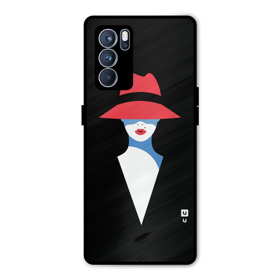Mysterious Woman Illustration Metal Back Case for Oppo Reno6 Pro 5G