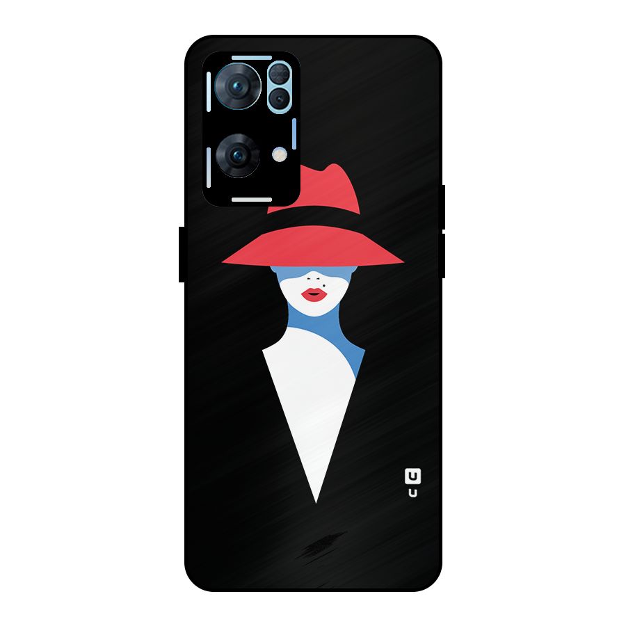 Mysterious Woman Illustration Metal Back Case for Oppo Reno7 Pro 5G