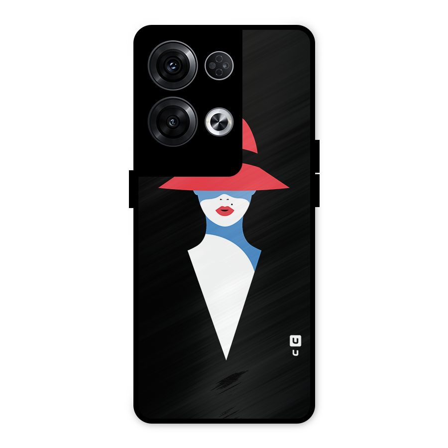 Mysterious Woman Illustration Metal Back Case for Oppo Reno8 Pro 5G
