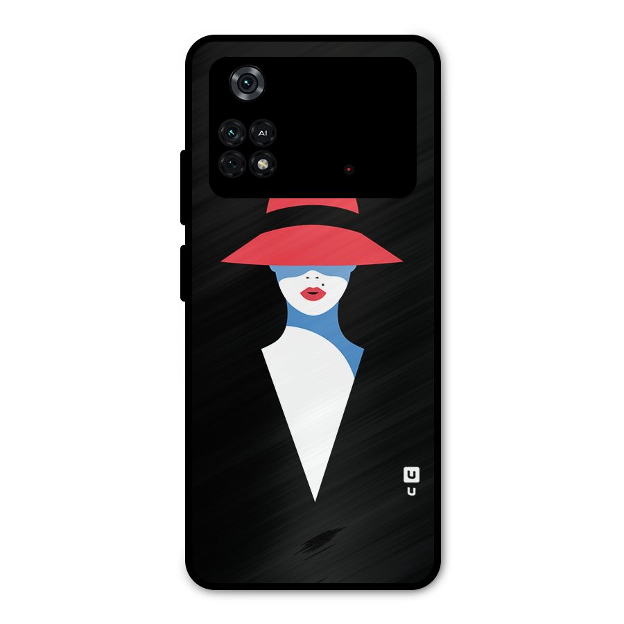 Mysterious Woman Illustration Metal Back Case for Poco M4 Pro 4G