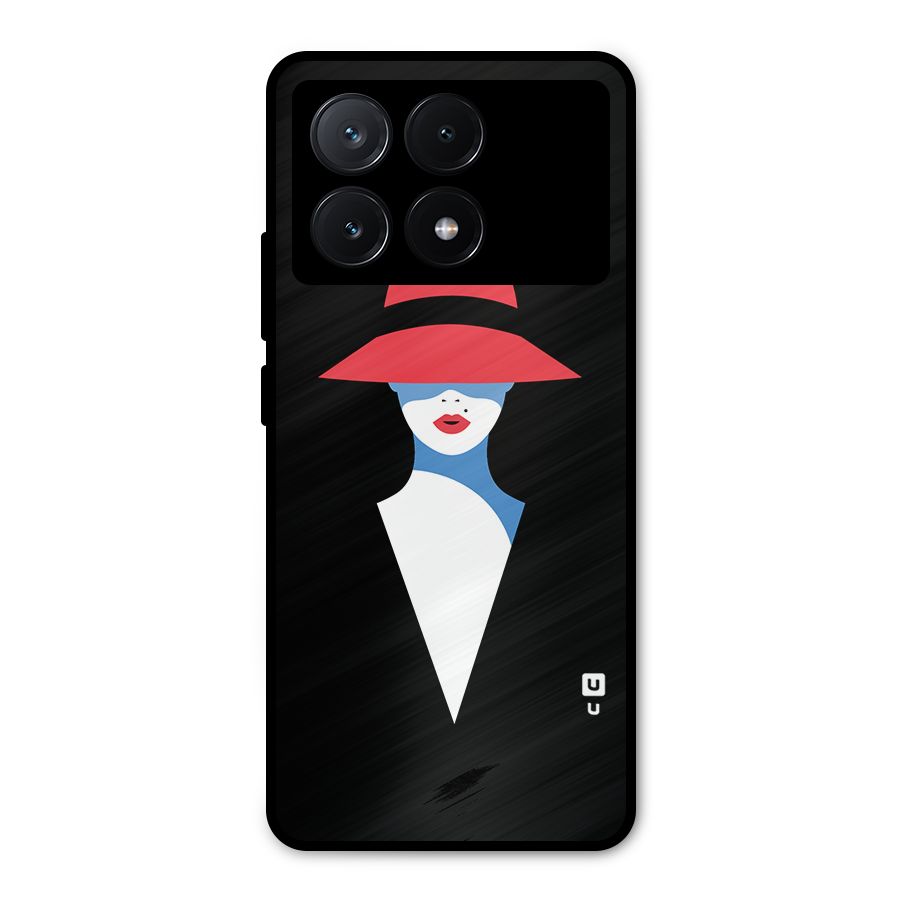 Mysterious Woman Illustration Metal Back Case for Poco X6 Pro