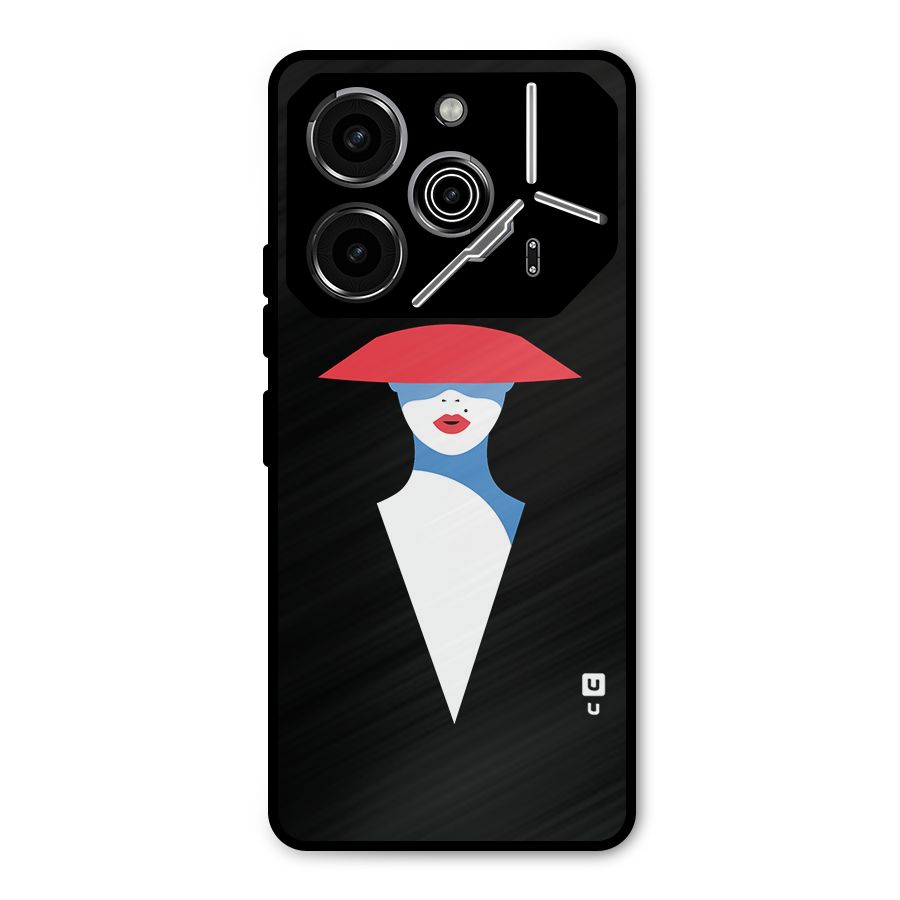 Mysterious Woman Illustration Metal Back Case for Tecno Pova 6 Pro