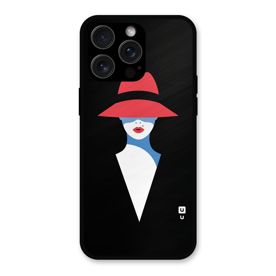Mysterious Woman Illustration Metal Back Case for iPhone 15 Pro Max