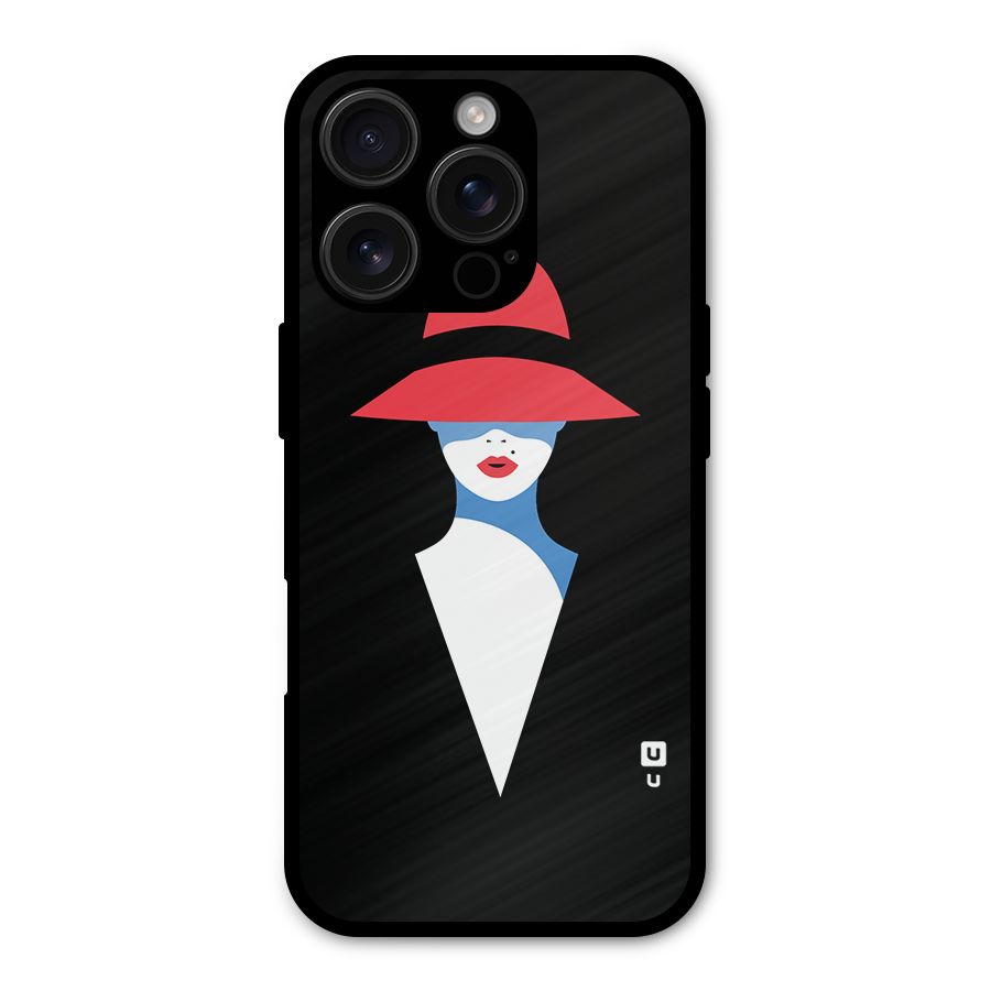 Mysterious Woman Illustration Metal Back Case for iPhone 16 Pro