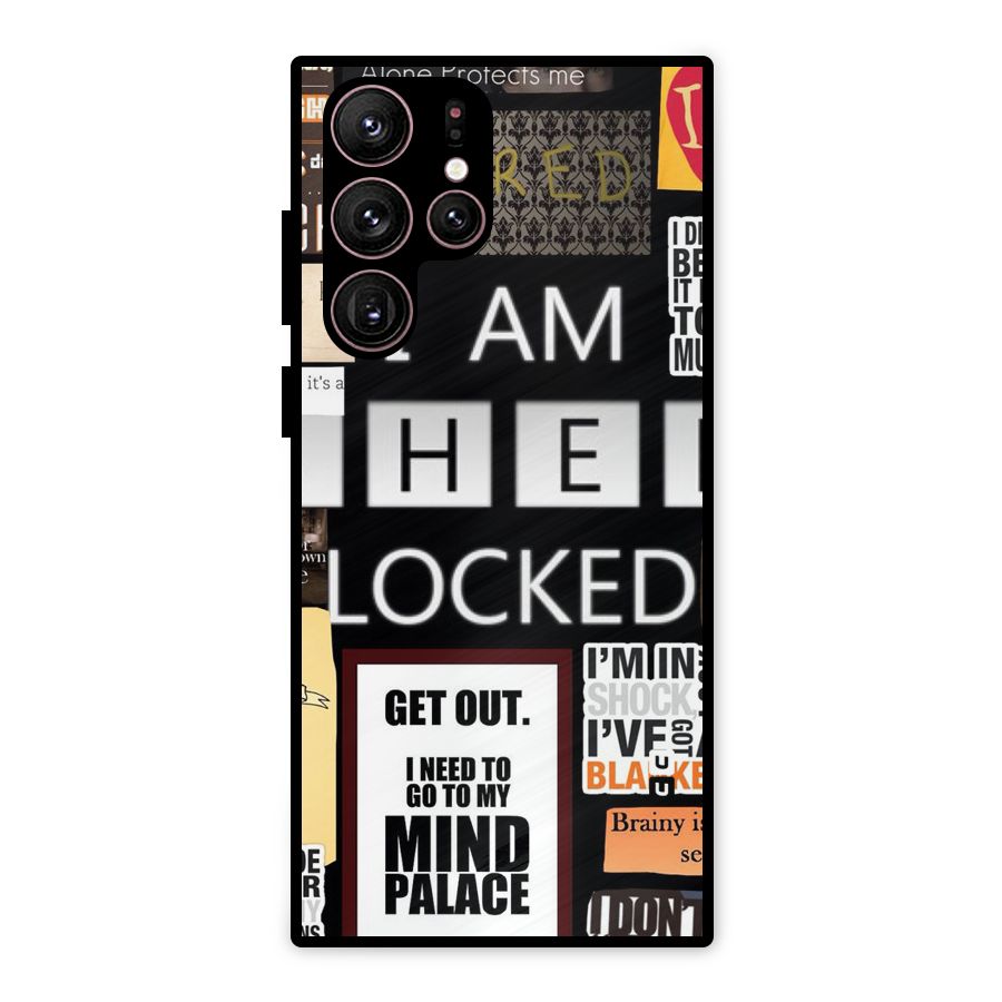Mystery Pattern Metal Back Case for Galaxy S22 Ultra 5G