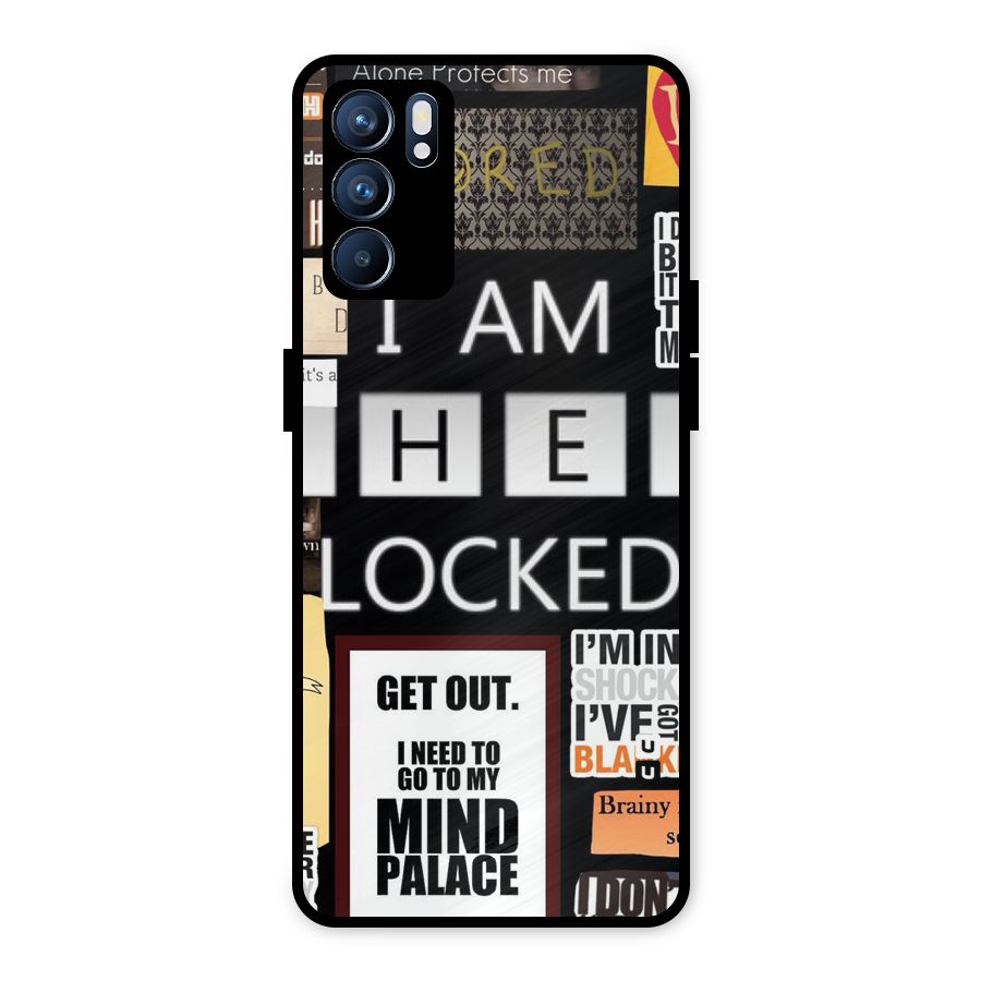Mystery Pattern Metal Back Case for Oppo Reno6 5G