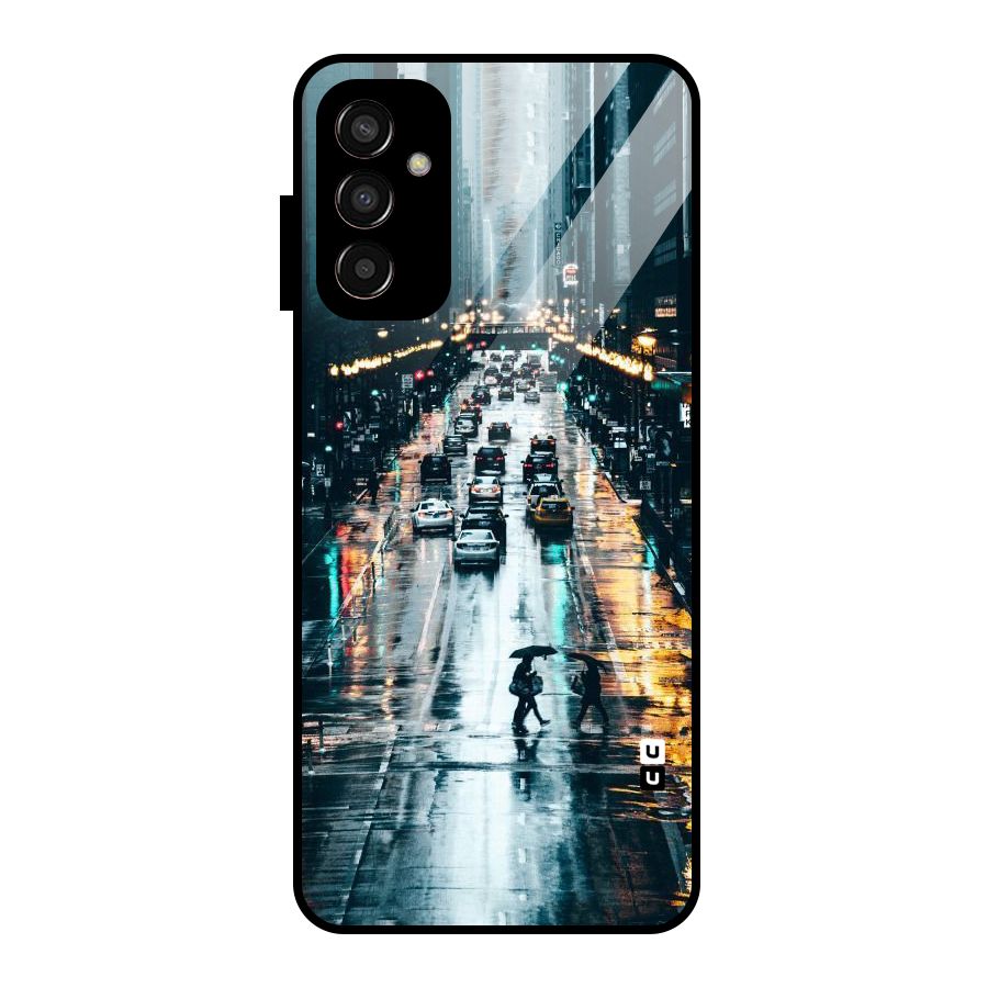 NY Streets Rainy Glass Back Case for Galaxy F13