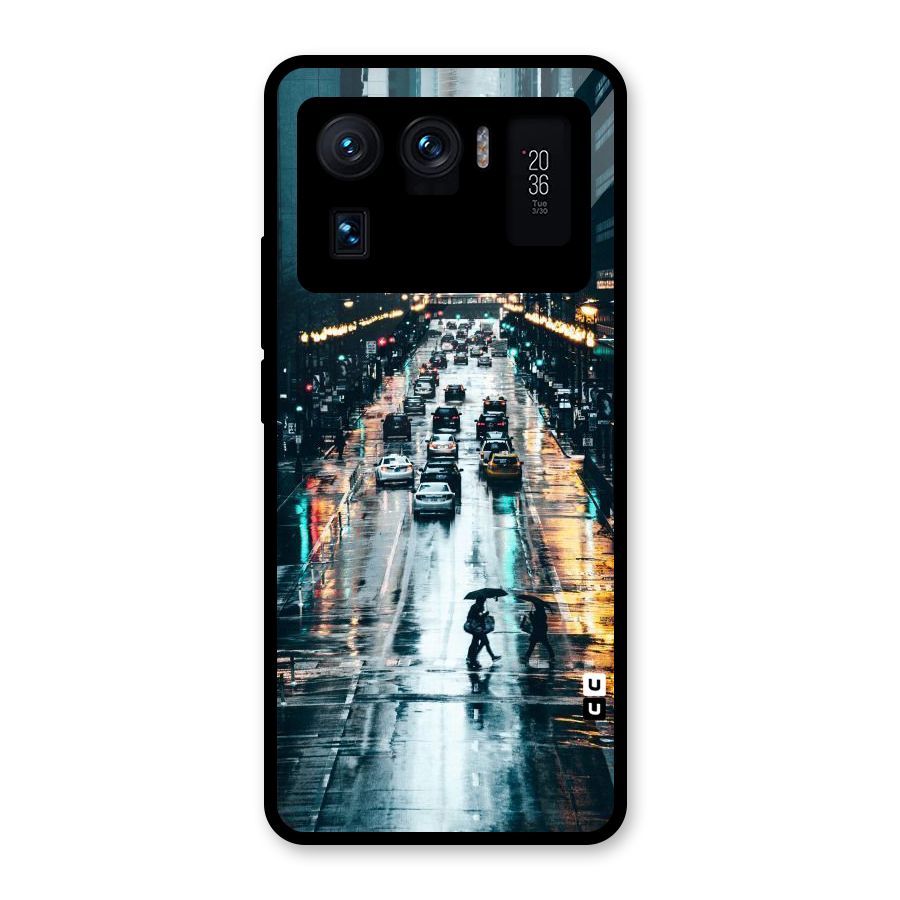 NY Streets Rainy Glass Back Case for Mi 11 Ultra
