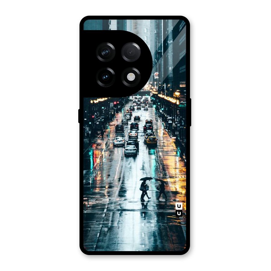 NY Streets Rainy Glass Back Case for OnePlus 11R