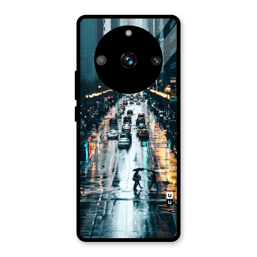 NY Streets Rainy Glass Back Case for Realme 11 Pro Plus