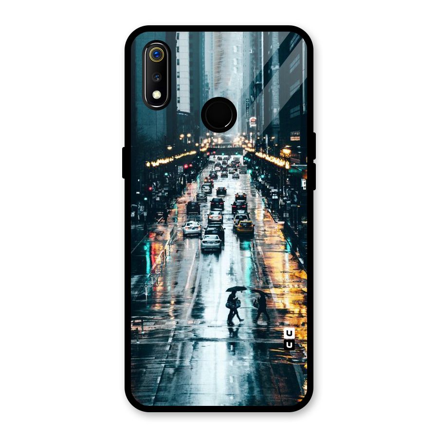 NY Streets Rainy Glass Back Case for Realme 3i