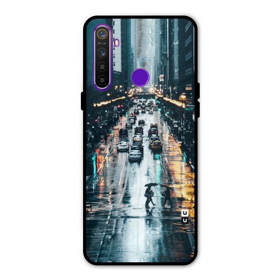 NY Streets Rainy Glass Back Case for Realme 5s