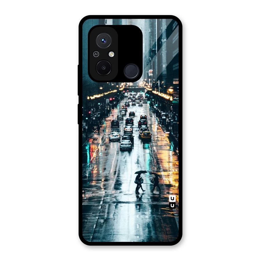 NY Streets Rainy Glass Back Case for Redmi 12C
