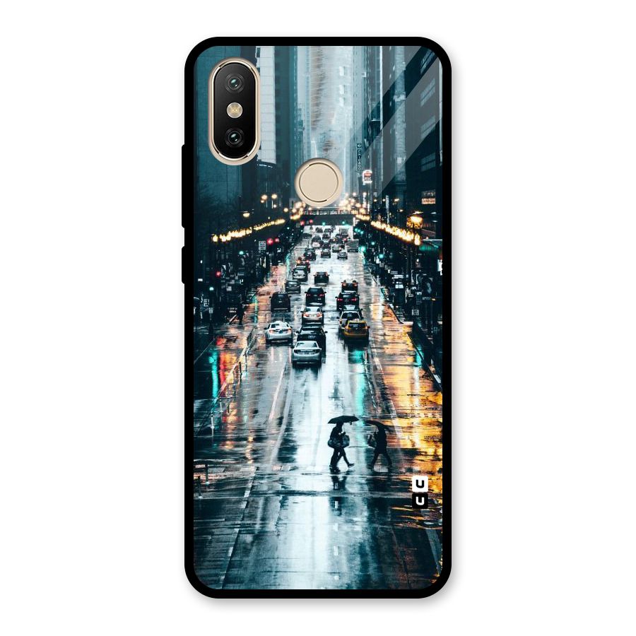 NY Streets Rainy Glass Back Case for Redmi A2