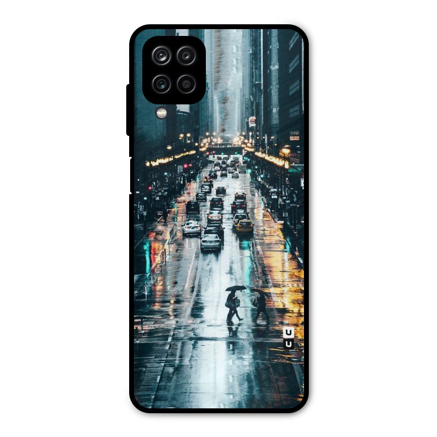 NY Streets Rainy Metal Back Case for Galaxy A12