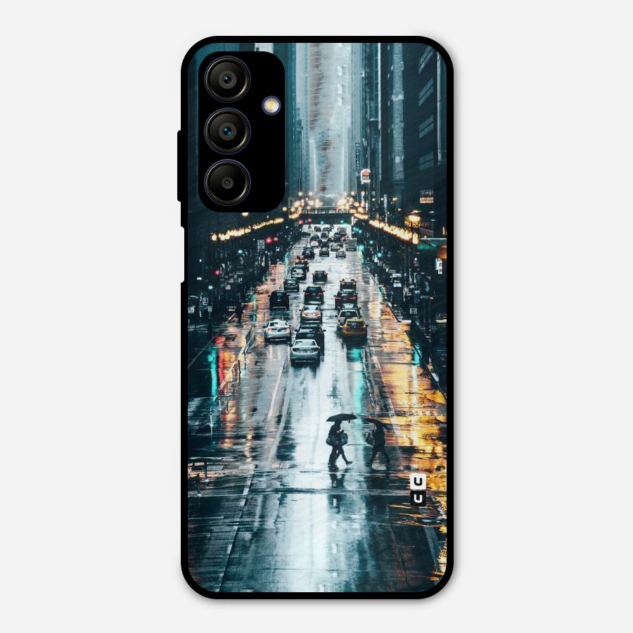 NY Streets Rainy Metal Back Case for Galaxy A15 5G