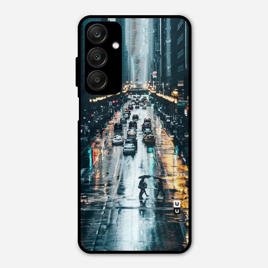 NY Streets Rainy Metal Back Case for Galaxy A25 5G