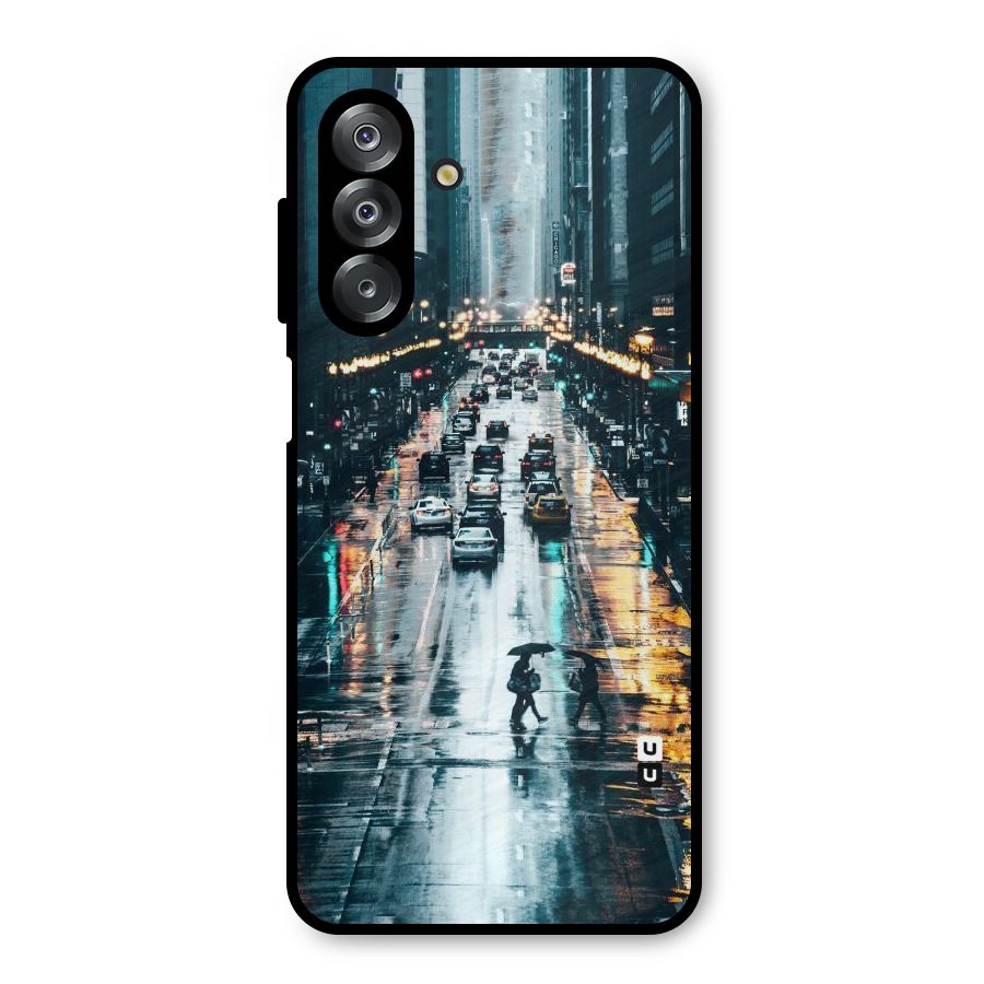 NY Streets Rainy Metal Back Case for Galaxy A26