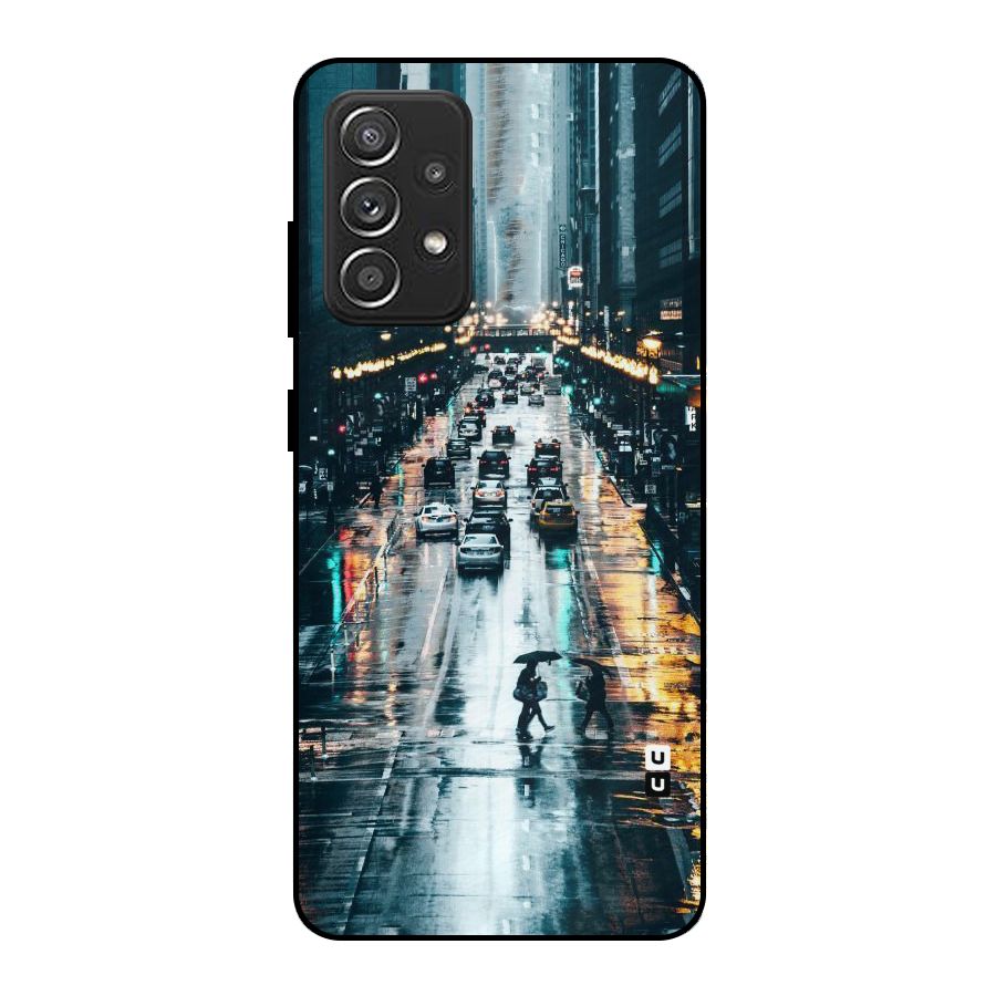 NY Streets Rainy Metal Back Case for Galaxy A52s 5G