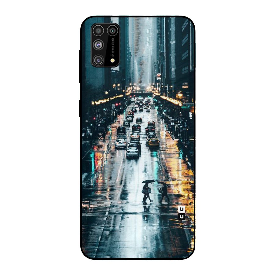 NY Streets Rainy Metal Back Case for Galaxy F41