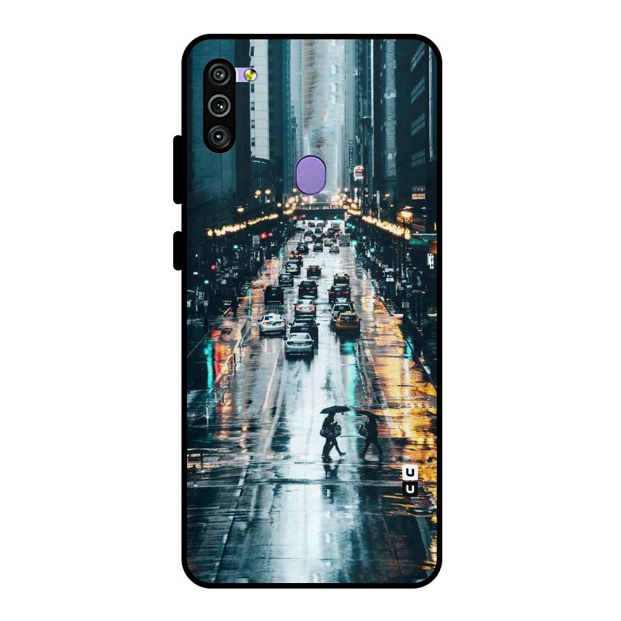 NY Streets Rainy Metal Back Case for Galaxy M11