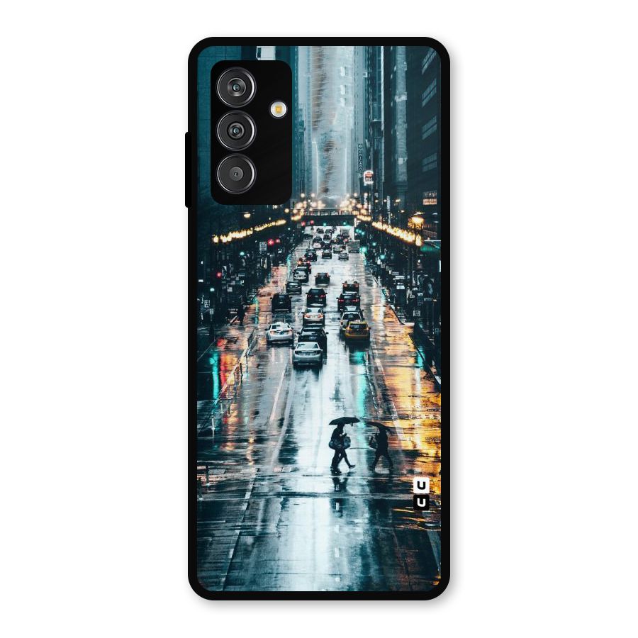 NY Streets Rainy Metal Back Case for Galaxy M14 5G