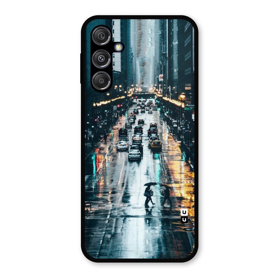 NY Streets Rainy Metal Back Case for Galaxy M34 5G