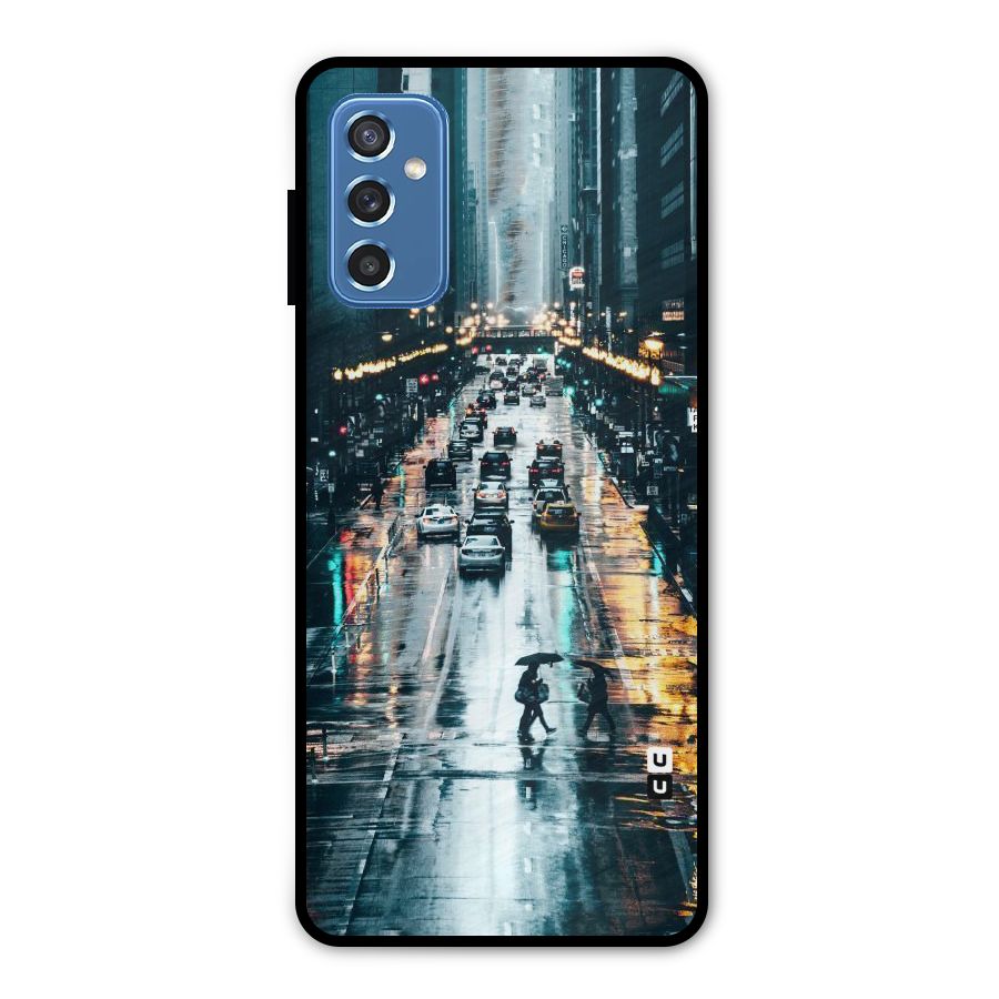 NY Streets Rainy Metal Back Case for Galaxy M52 5G