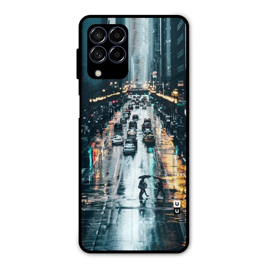 NY Streets Rainy Metal Back Case for Galaxy M53 5G