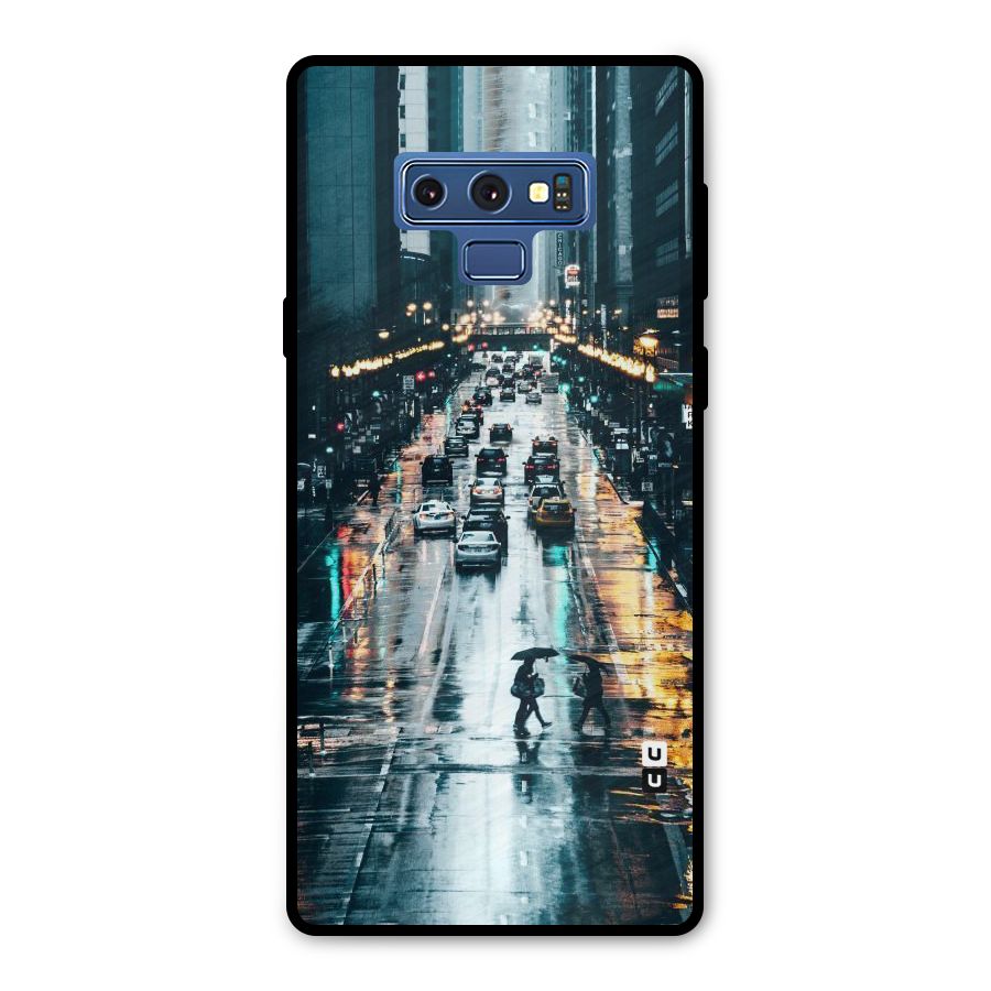 NY Streets Rainy Metal Back Case for Galaxy Note 9