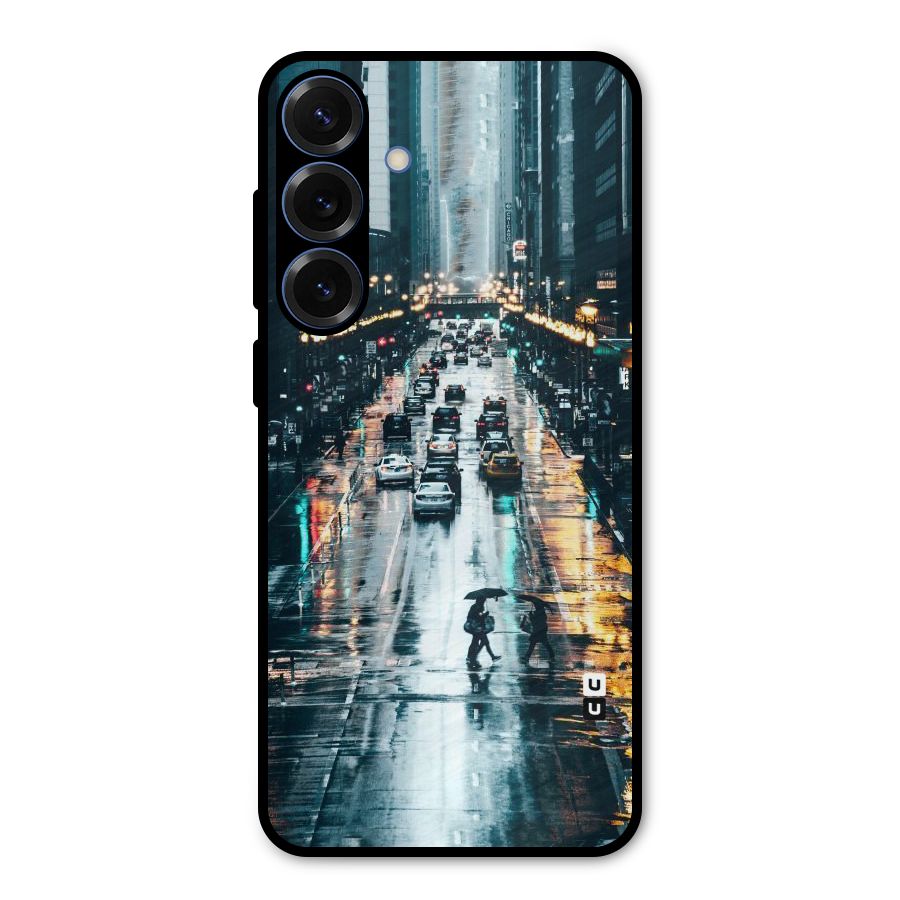 NY Streets Rainy Metal Back Case for Galaxy S25 Plus