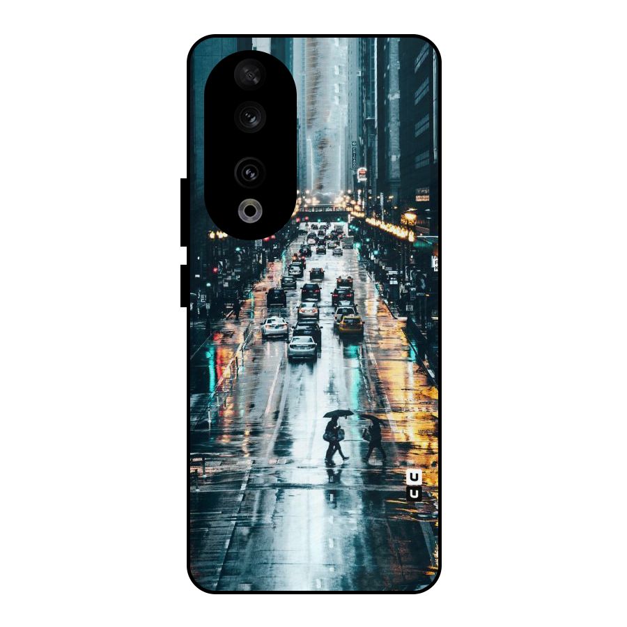NY Streets Rainy Metal Back Case for Honor 90