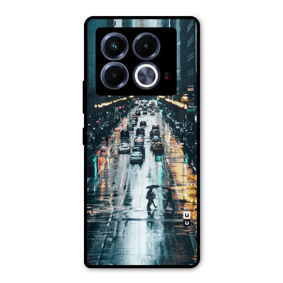 NY Streets Rainy Metal Back Case for Infinix Note 40 5G