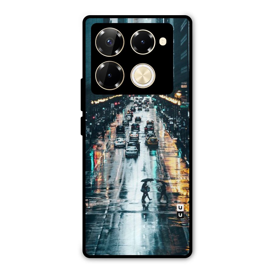 NY Streets Rainy Metal Back Case for Infinix Note 40 Pro Plus