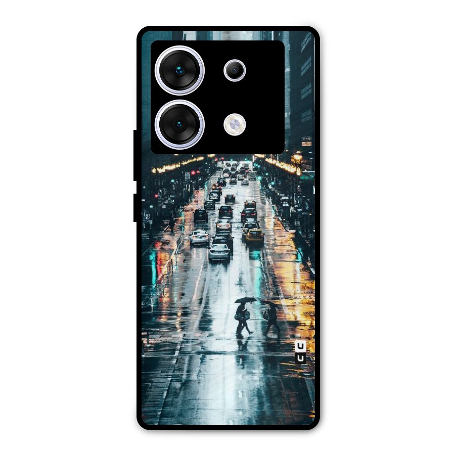 NY Streets Rainy Metal Back Case for Infinix Zero 30 5G