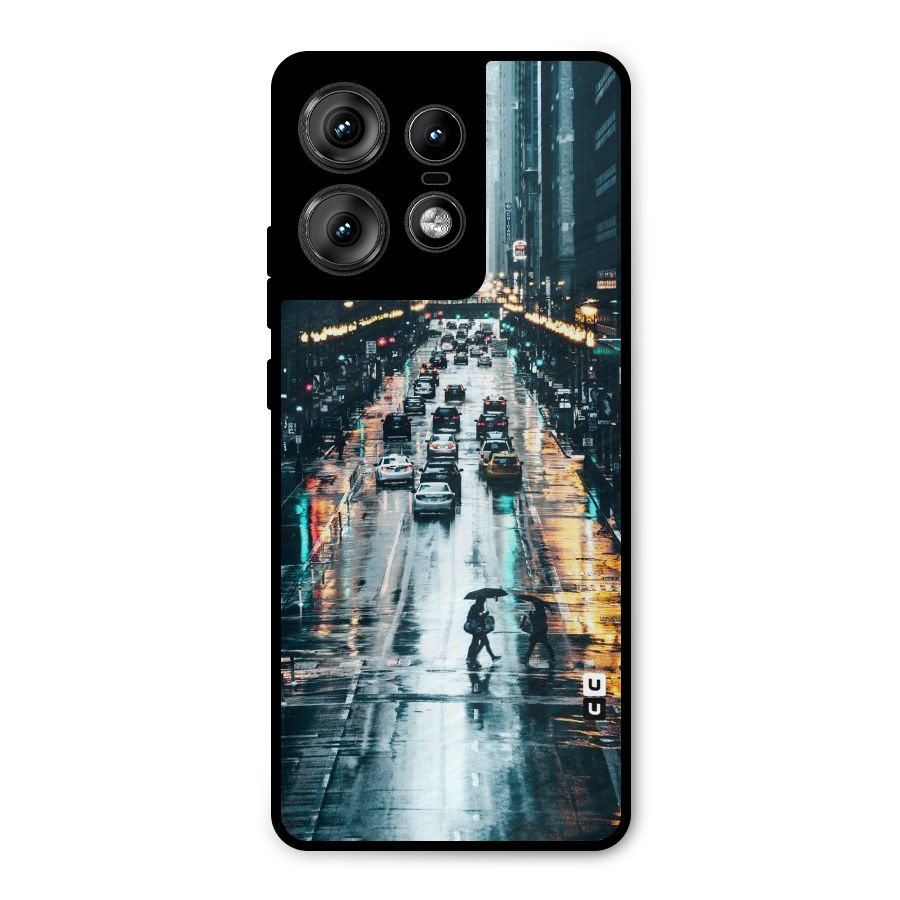 NY Streets Rainy Metal Back Case for Motorola Edge 50 Pro
