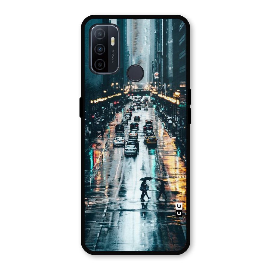 NY Streets Rainy Metal Back Case for Oppo A53