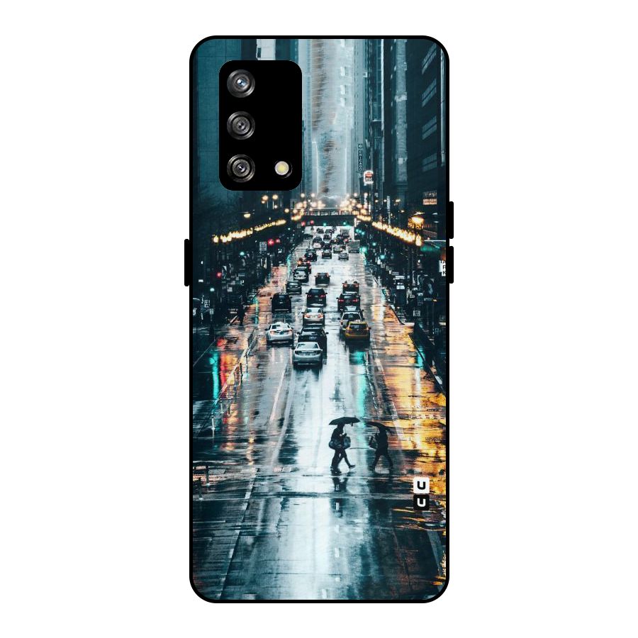 NY Streets Rainy Metal Back Case for Oppo F19