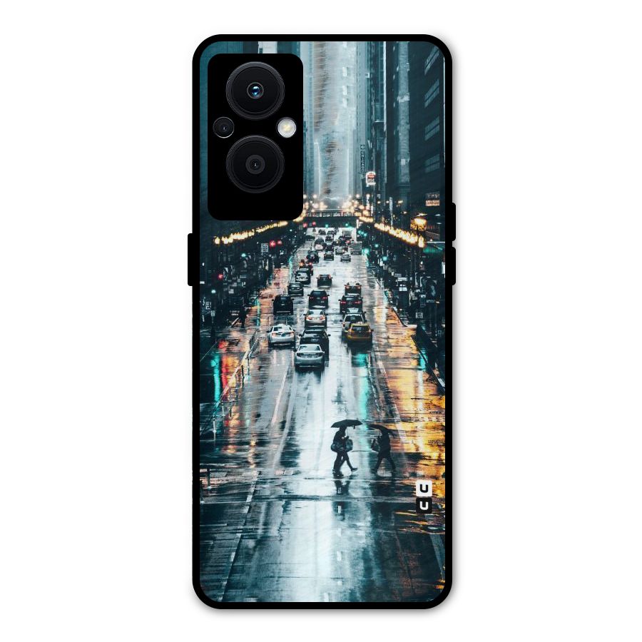 NY Streets Rainy Metal Back Case for Oppo F21s Pro 5G