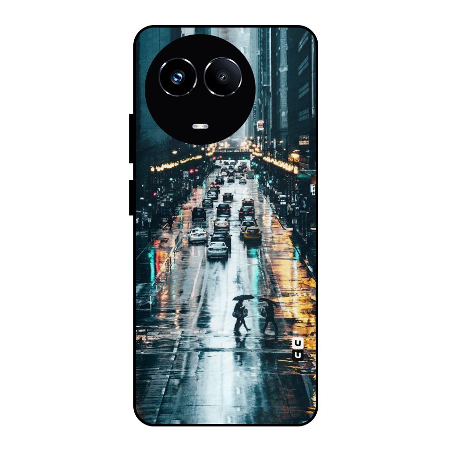 NY Streets Rainy Metal Back Case for Realme 11 5G