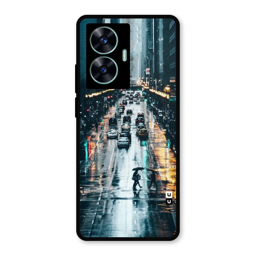 NY Streets Rainy Metal Back Case for Realme Narzo N55